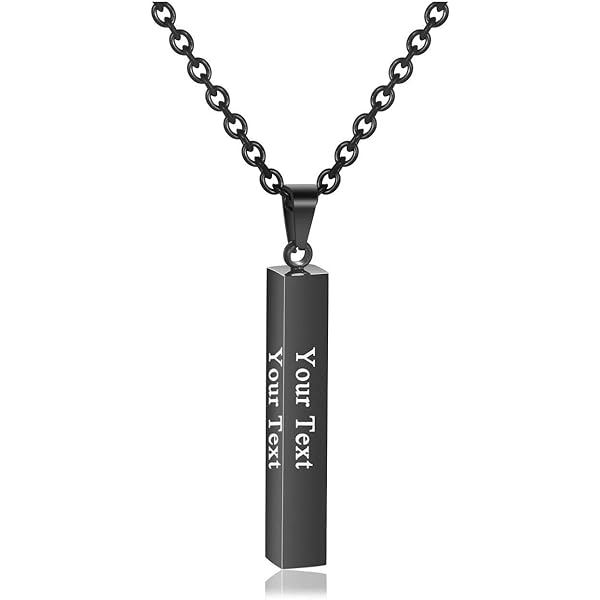 Tian Zhi Jiao Custom Name Word Pendant Engraved Necklace for Men